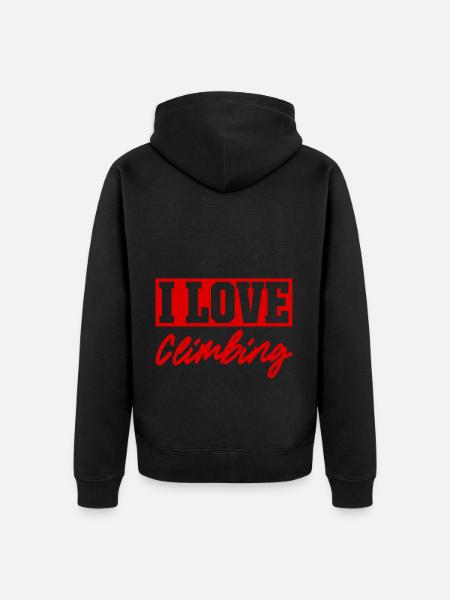 I love climbing - Unisex Premium Organic Zip Hoodie - black