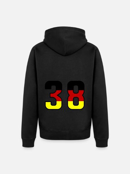 38 Zahl symbol Germany - Unisex Premium Bio Zip Hoodie - Schwarz