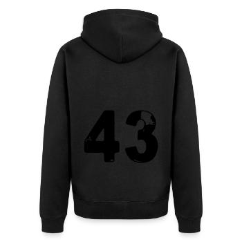 43 Maillot numéro - Veste à capuche bio Premium Unisexe - noir - Dos - Nico (187cm)