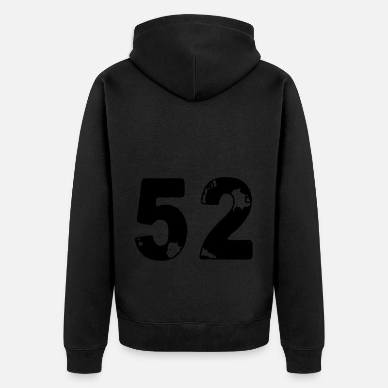 52 Maillot numéro - Veste à capuche bio Premium Unisexe - noir