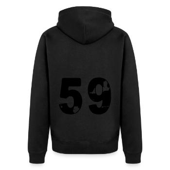 59 Maillot numéro - Veste à capuche bio Premium Unisexe - noir - Dos - Nico (187cm)