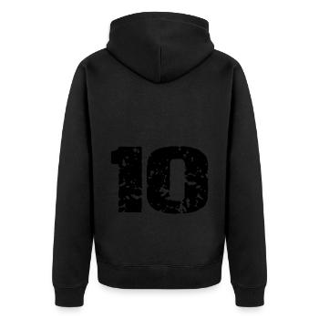 Maillot 10 numéro - Veste à capuche bio Premium Unisexe - noir - Dos - Nico (187cm)