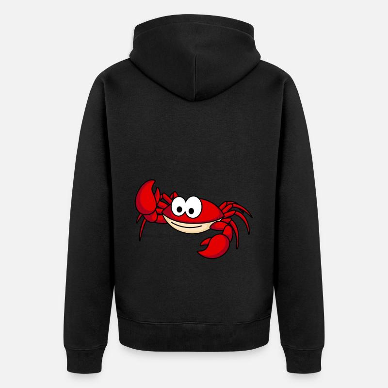 Crabe Comic Animal - Veste à capuche bio Premium Unisexe - noir