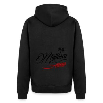 Mallorca Crew - Unisex Premium Bio Zip Hoodie - Schwarz - Hinten - Nico (187cm)