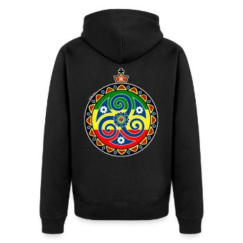 Triskell Rasta - Veste à capuche bio Premium Unisexe - noir - Dos - Nico (187cm)