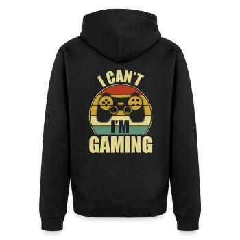 Zocker Videospiel Jungs Gaming Geschenke - Unisex Premium Bio Zip Hoodie - Schwarz - Hinten - Nico (187cm)