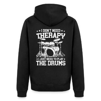 Cadeau de batteur de musicien de batterie cool - Veste à capuche bio Premium Unisexe - noir - Dos - Nico (187cm)