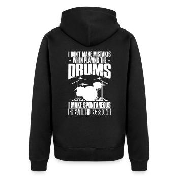 Cadeau de batteur de musicien de batterie cool - Veste à capuche bio Premium Unisexe - noir - Dos - Nico (187cm)