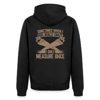 Schreiner & Zimmermann Tischler Geschenke - Unisex Premium Bio Zip Hoodie - Schwarz - Hinten - Nico (187cm)