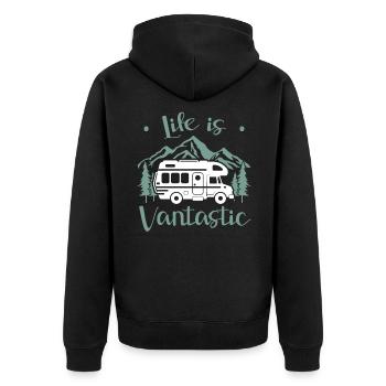 Van Life Camping Camping Freugeist Voyage - Veste à capuche bio Premium Unisexe - noir - Dos - Nico (187cm)
