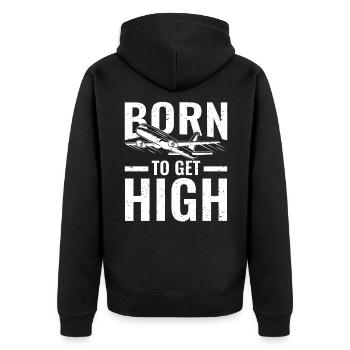 Airplane Pilot Flying Pilot Pilot Gift - Unisex Premium Organic Zip Hoodie - black - Back - Nico (187cm)