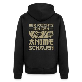 Anime Japanische Serien Manga Anime Geschenke - Unisex Premium Bio Zip Hoodie - Schwarz - Hinten - Nico (187cm)