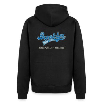 Insigne du berceau du baseball à Brooklyn - Veste à capuche bio Premium Unisexe - noir - Dos - Nico (187cm)