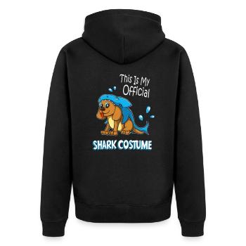 Das ist Mein Offizielles Hai Kostüm Hund Kinder - Unisex Premium Bio Zip Hoodie - Schwarz - Hinten - Nico (187cm)