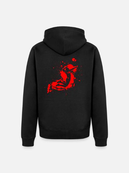 Volleyball Spike Man Rot - Unisex Premium Bio Zip Hoodie - Schwarz