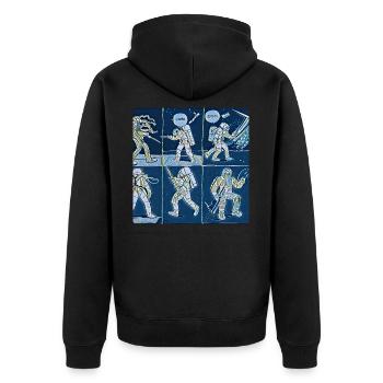 Collection homme | Mode en ligne - Veste à capuche bio Premium Unisexe - noir - Dos - Nico (187cm)
