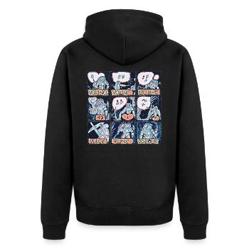 Collection homme | Mode en ligne - Veste à capuche bio Premium Unisexe - noir - Dos - Nico (187cm)