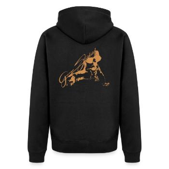 German Shepherd Motiv 2 - Unisex Premium Bio Zip Hoodie - Schwarz - Hinten - Nico (187cm)