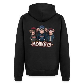 Monkeys 4 - Veste à capuche bio Premium Unisexe - noir - Dos - Nico (187cm)