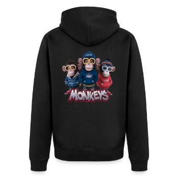 Monkeys 5 - Veste à capuche bio Premium Unisexe - noir - Dos - Nico (187cm)