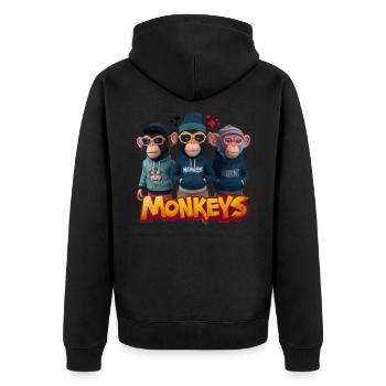 Monkeys 2 - Veste à capuche bio Premium Unisexe - noir - Dos - Nico (187cm)