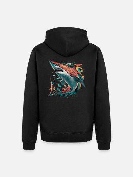 Shark - Veste à capuche bio Premium Unisexe - noir