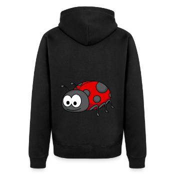 Marienkäfer Comic Tier - Unisex Premium Bio Zip Hoodie - Schwarz - Hinten - Nico (187cm)