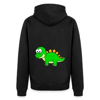 Dinosaurier stegosaurus Comic - Unisex Premium Bio Zip Hoodie - Schwarz - Hinten - Nico (187cm)