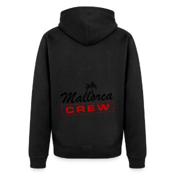 Mallorca Crew - Unisex Premium Bio Zip Hoodie - Schwarz - Hinten - Nico (187cm)