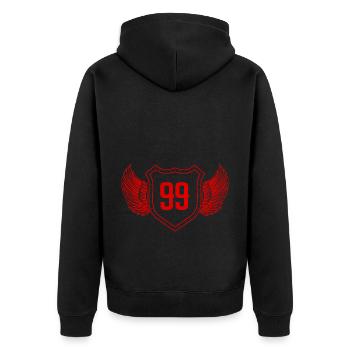 99 Nombre d’armoiries - Veste à capuche bio Premium Unisexe - noir - Dos - Nico (187cm)