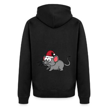 Mouse Comic Christmas - Unisex Premium Organic Zip Hoodie - black - Back - Nico (187cm)
