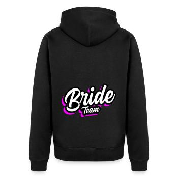 Team Bride Wedding Saying - Unisex Premium Organic Zip Hoodie - black - Back - Nico (187cm)