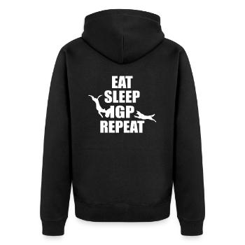EAT SLEEP IGP REPEAT Blanc - Veste à capuche bio Premium Unisexe - noir - Dos - Nico (187cm)