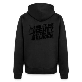 Anwalt Jurist Jura Richter Gesetz - Unisex Premium Bio Zip Hoodie - Schwarz - Hinten - Nico (187cm)