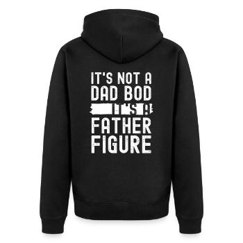 It's Not A Dad Bod It's A Father Figure Pun - Unisex Premium Organic Zip Hoodie - black - Back - Nico (187cm)