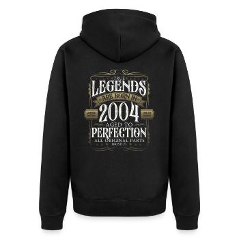 Legend 2004 18th Birthday Gift Men Funny - Unisex Premium Organic Zip Hoodie - black - Back - Nico (187cm)