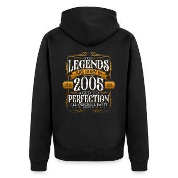 Legend 2005 17th Birthday Gift Men Funny - Unisex Premium Organic Zip Hoodie - black - Back - Nico (187cm)