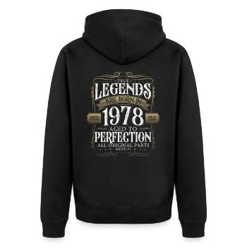 Légende 1978 44ème Anniversaire Cadeau Hommes Drôle - Veste à capuche bio Premium Unisexe - noir - Dos - Nico (187cm)