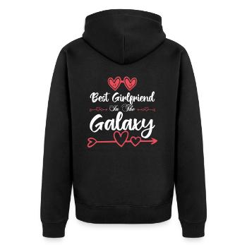 Best Girlfriend In the galaxy. La meilleur copine. - Veste à capuche bio Premium Unisexe - noir - Dos - Nico (187cm)