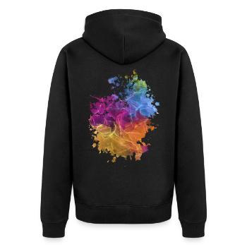 Kunst - Unisex Premium Bio Zip Hoodie - Schwarz - Hinten - Nico (187cm)