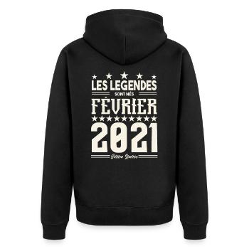 cadeau d'anniversaire Février 2021. février 2021. - Veste à capuche bio Premium Unisexe - noir - Dos - Nico (187cm)