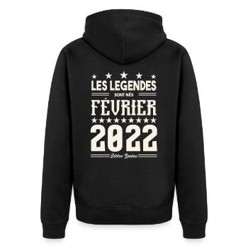 cadeau d'anniversaire Février 2022. février 2022. - Veste à capuche bio Premium Unisexe - noir - Dos - Nico (187cm)