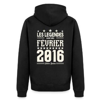 cadeau d'anniversaire Février 2016. février 2016. - Veste à capuche bio Premium Unisexe - noir - Dos - Nico (187cm)