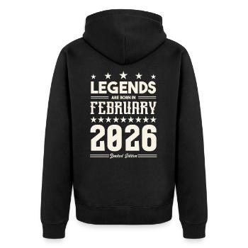 Cadeau Légende Février 2026. cadeau février 2026. - Veste à capuche bio Premium Unisexe - noir - Dos - Nico (187cm)