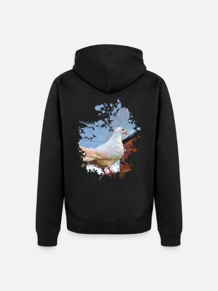 Taube - Unisex Premium Bio Zip Hoodie - Schwarz