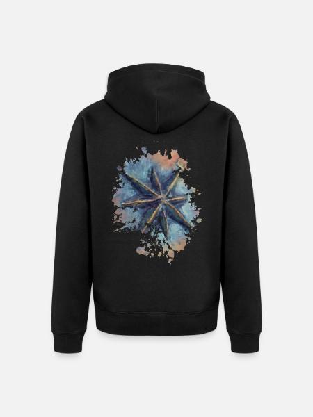 Kompass - Unisex Premium Bio Zip Hoodie - Schwarz