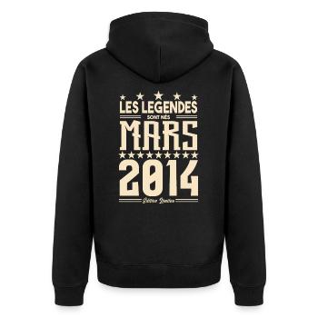 cadeau d'anniversaire mars 2014. Mars 2014. - Veste à capuche bio Premium Unisexe - noir - Dos - Nico (187cm)