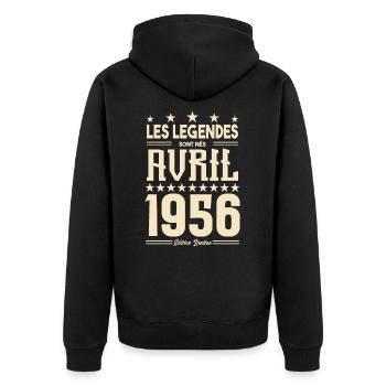 cadeau d'anniversaire Avril 1956 cadeau avril 1956 - Veste à capuche bio Premium Unisexe - noir - Dos - Nico (187cm)