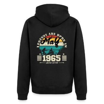 May 1965 Birthday present May 1965. May 1965. - Unisex Premium Organic Zip Hoodie - black - Back - Nico (187cm)