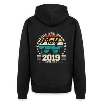 May 2019 Birthday gift May 2019. May 2019. - Unisex Premium Organic Zip Hoodie - black - Back - Nico (187cm)